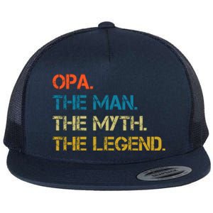 The The Myth The Legend Gift Opa Dad Flat Bill Trucker Hat