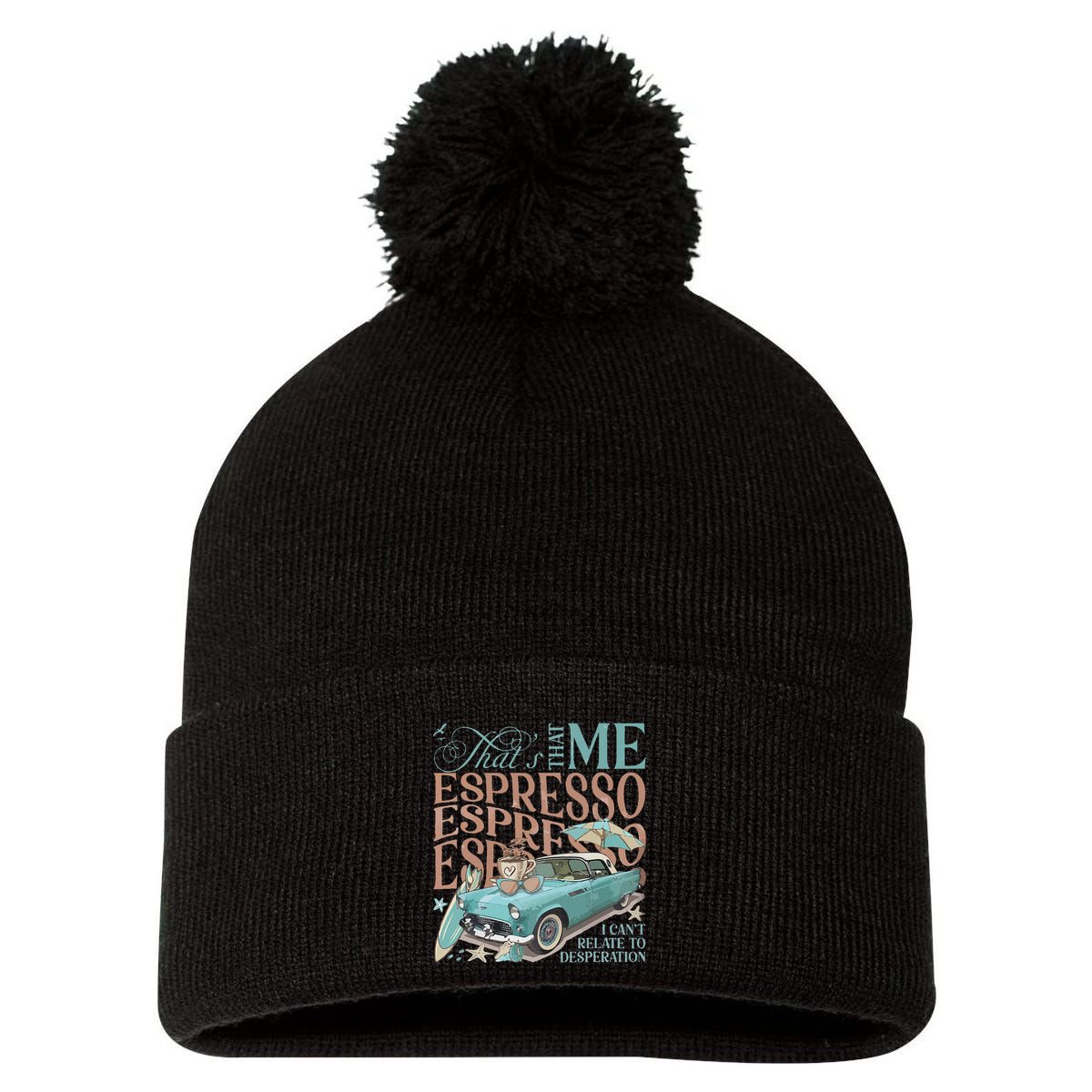 That’S That Me Espresso Pom Pom 12in Knit Beanie
