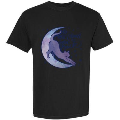 To The Moon And Back Witch Moon Kitten Cats Gift Garment-Dyed Heavyweight T-Shirt