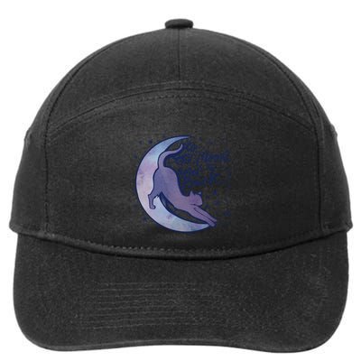 To The Moon And Back Witch Moon Kitten Cats Gift 7-Panel Snapback Hat