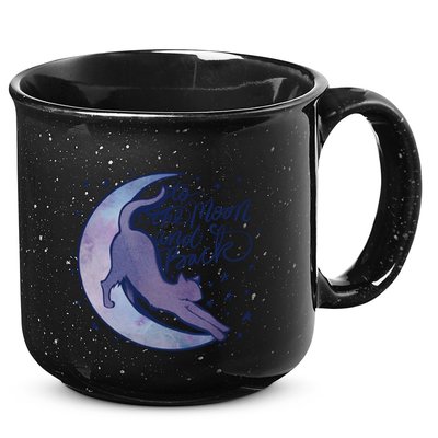 To The Moon And Back Witch Moon Kitten Cats Gift 15oz Campfire Ceramic Mug
