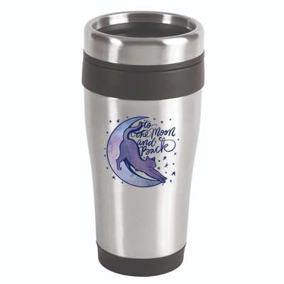 To The Moon And Back Witch Moon Kitten Cats Gift 16oz Travel Tumbler