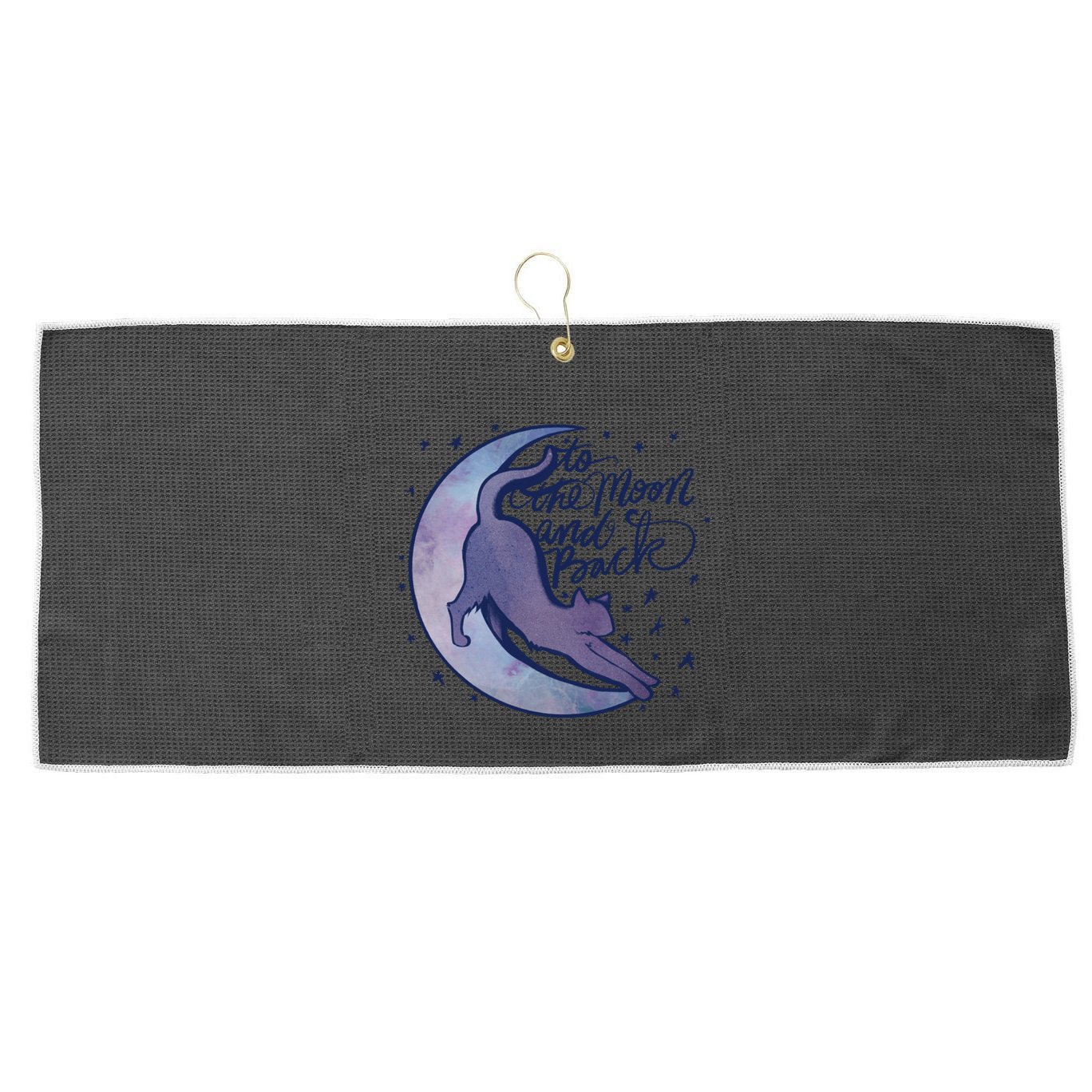 To The Moon And Back Witch Moon Kitten Cats Gift Large Microfiber Waffle Golf Towel