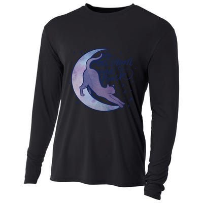 To The Moon And Back Witch Moon Kitten Cats Gift Cooling Performance Long Sleeve Crew