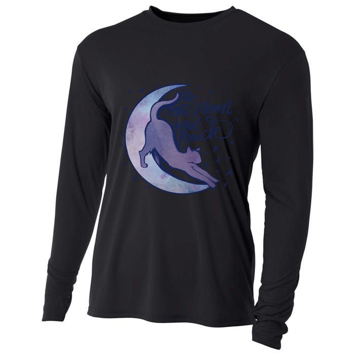 To The Moon And Back Witch Moon Kitten Cats Gift Cooling Performance Long Sleeve Crew