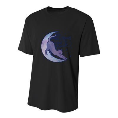 To The Moon And Back Witch Moon Kitten Cats Gift Youth Performance Sprint T-Shirt