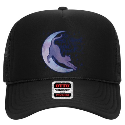 To The Moon And Back Witch Moon Kitten Cats Gift Trucker Hat