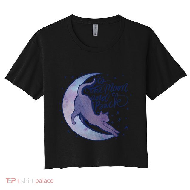 To The Moon And Back Witch Moon Kitten Cats Gift Crop Top