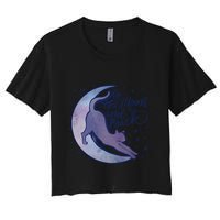 To The Moon And Back Witch Moon Kitten Cats Gift Women's Crop Top Tee