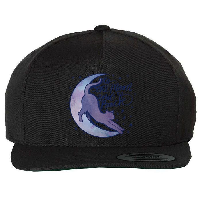 To The Moon And Back Witch Moon Kitten Cats Gift Wool Snapback Cap