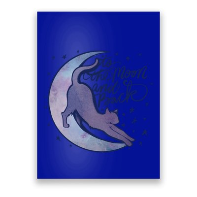 To The Moon And Back Witch Moon Kitten Cats Gift Poster