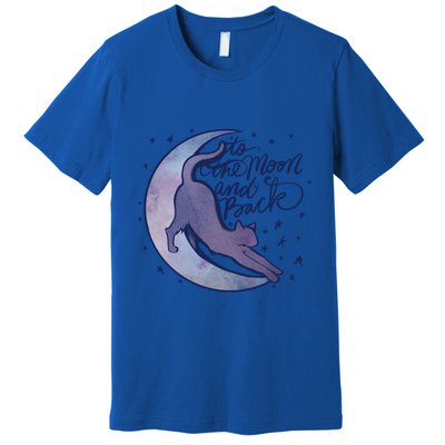 To The Moon And Back Witch Moon Kitten Cats Gift Premium T-Shirt