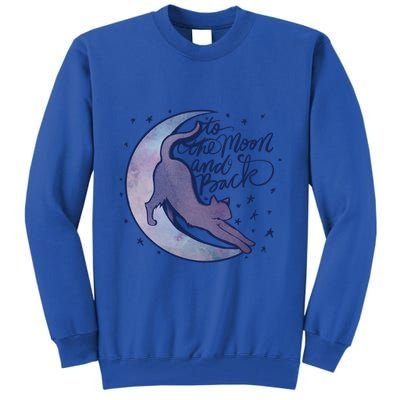 To The Moon And Back Witch Moon Kitten Cats Gift Tall Sweatshirt