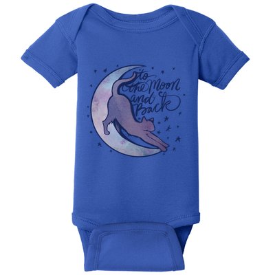To The Moon And Back Witch Moon Kitten Cats Gift Baby Bodysuit