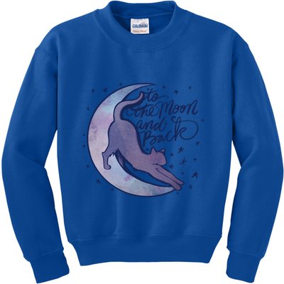 To The Moon And Back Witch Moon Kitten Cats Gift Kids Sweatshirt