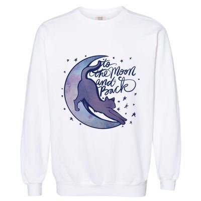 To The Moon And Back Witch Moon Kitten Cats Gift Garment-Dyed Sweatshirt
