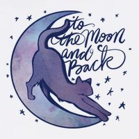 To The Moon And Back Witch Moon Kitten Cats Gift Garment-Dyed Sweatshirt