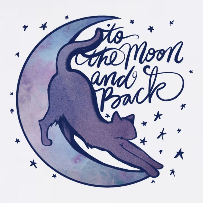 To The Moon And Back Witch Moon Kitten Cats Gift Garment-Dyed Sweatshirt