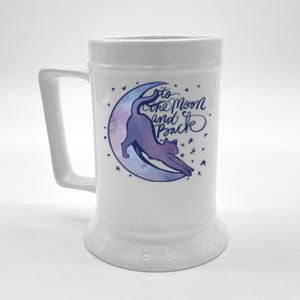 To The Moon And Back Witch Moon Kitten Cats Gift Beer Stein