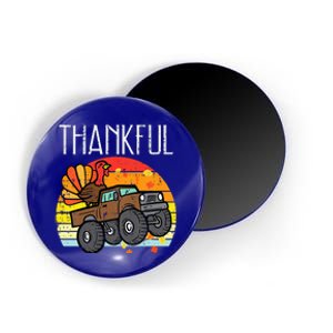 Thankful Turkey Monster Truck Retro Thanksgiving Magnet