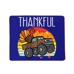 Thankful Turkey Monster Truck Retro Thanksgiving Mousepad