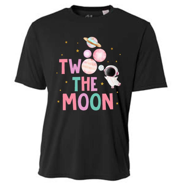 Two The Moon Birthday Outfit Girl 2 Year Old 2nd Bday Cooling Performance Crew T-Shirt