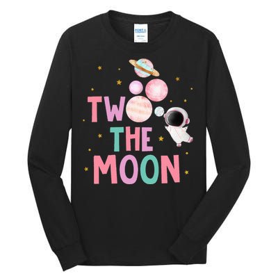 Two The Moon Birthday Outfit Girl 2 Year Old 2nd Bday Tall Long Sleeve T-Shirt