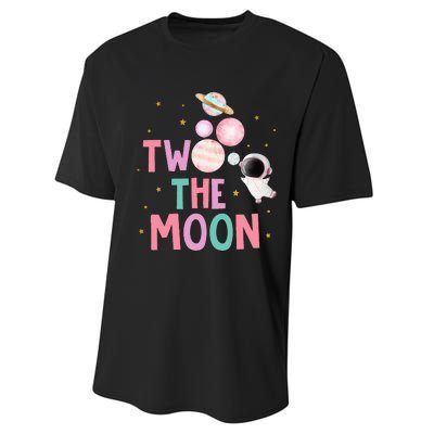 Two The Moon Birthday Outfit Girl 2 Year Old 2nd Bday Performance Sprint T-Shirt