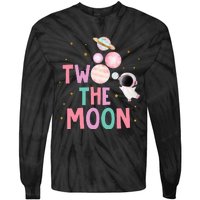 Two The Moon Birthday Outfit Girl 2 Year Old 2nd Bday Tie-Dye Long Sleeve Shirt