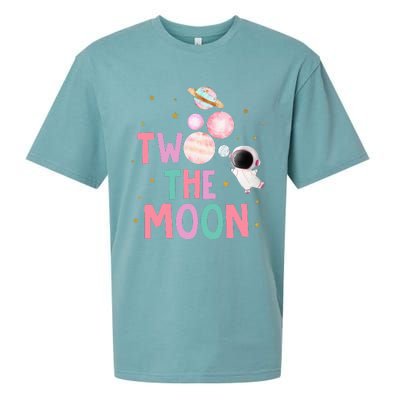 Two The Moon Birthday Outfit Girl 2 Year Old 2nd Bday Sueded Cloud Jersey T-Shirt