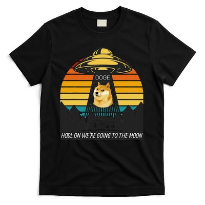 To The Moon Dogecoin Crypto Meme Ufo Doge T-Shirt