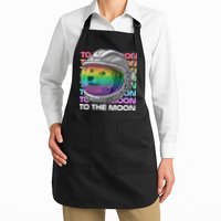 To The Moon Colorful Astronaut DOGE Cryptocurrency Apron