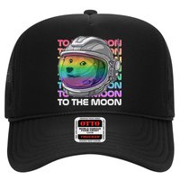 To The Moon Colorful Astronaut DOGE Cryptocurrency Trucker Hat