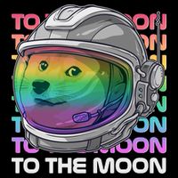 To The Moon Colorful Astronaut DOGE Cryptocurrency Zip Tote Bag