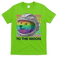 To The Moon Colorful Astronaut DOGE Cryptocurrency T-Shirt
