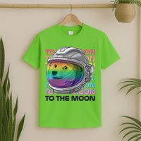 To The Moon Colorful Astronaut DOGE Cryptocurrency T-Shirt