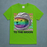 To The Moon Colorful Astronaut DOGE Cryptocurrency T-Shirt