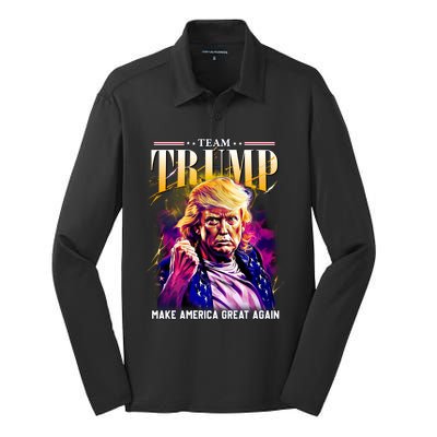 Team Trump Make America Great Again Silk Touch Performance Long Sleeve Polo