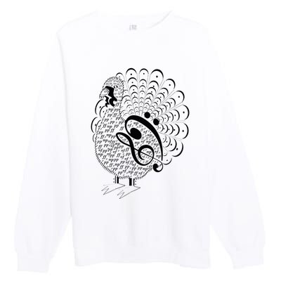 Thanksgiving Turkey Music notes Music Teacher turkey  Premium Crewneck Sweatshirt