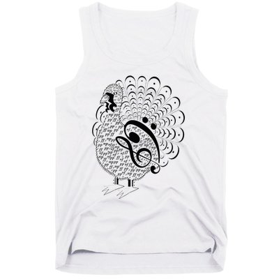 Thanksgiving Turkey Music notes Music Teacher turkey  Tank Top