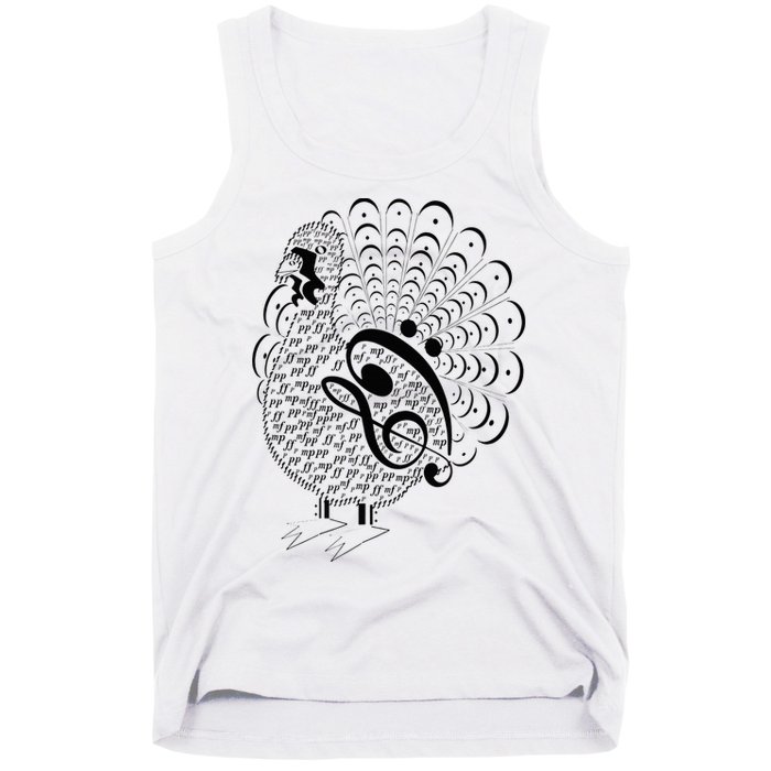 Thanksgiving Turkey Music notes Music Teacher turkey  Tank Top