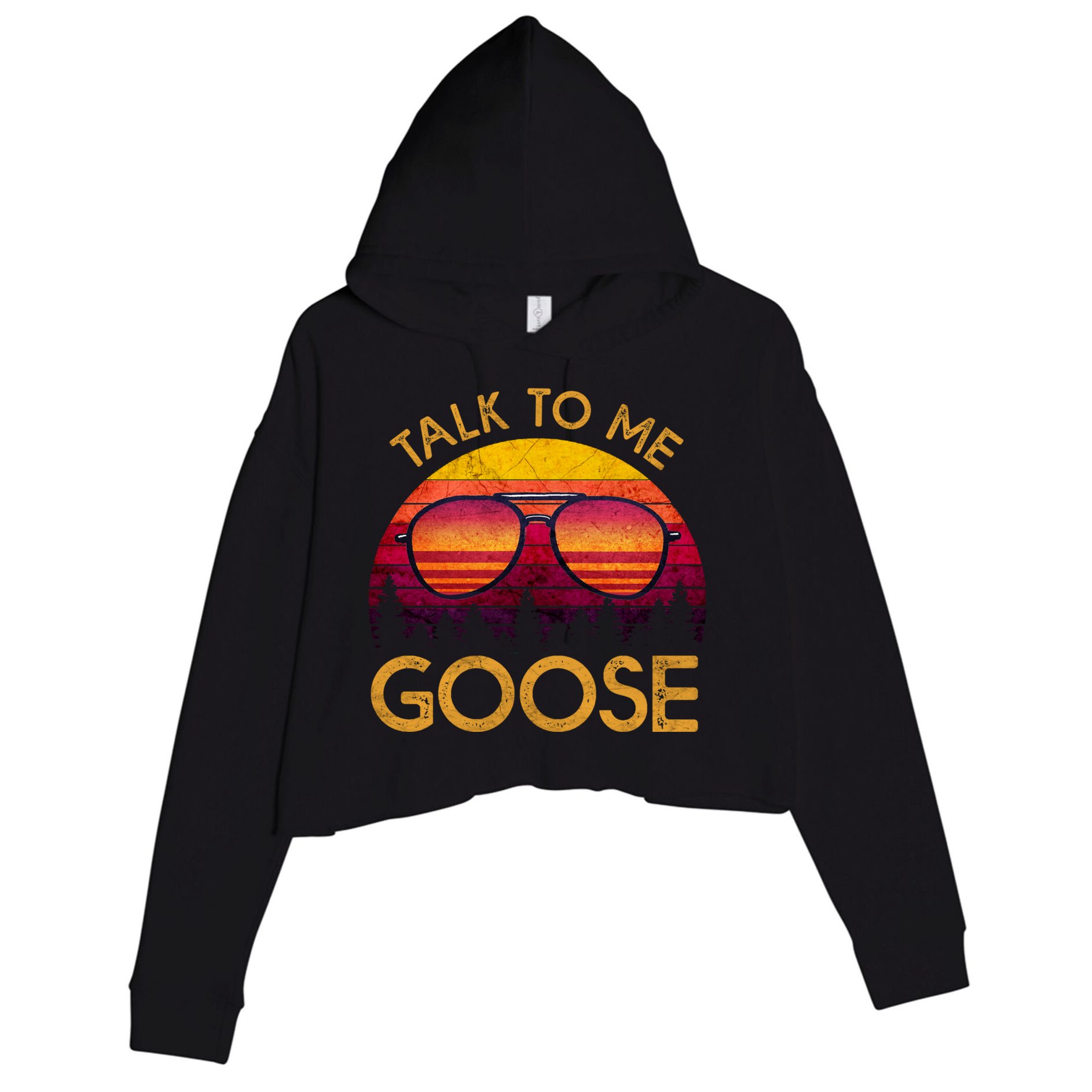 Talk To Me Goose Crop Fleece Hoodie