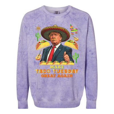 Taco Tuesday Make Taco Tuesday Great Again Donald Trump Taco Colorblast Crewneck Sweatshirt