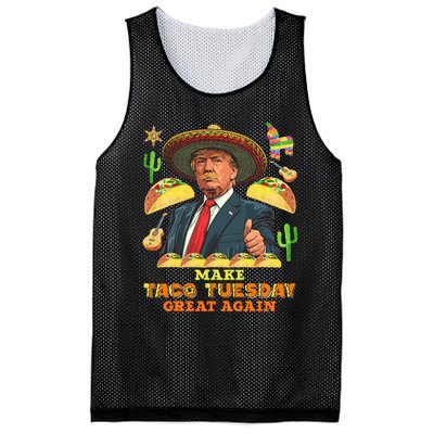 Taco Tuesday Make Taco Tuesday Great Again Donald Trump Taco Mesh Reversible Basketball Jersey Tank