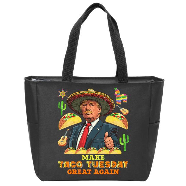Taco Tuesday Make Taco Tuesday Great Again Donald Trump Taco Zip Tote Bag
