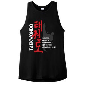 Taekwondo Tenets Martial Arts Graphic Tee Ladies PosiCharge Tri-Blend Wicking Tank