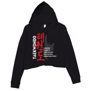 Taekwondo Tenets Martial Arts Graphic Tee Crop Fleece Hoodie