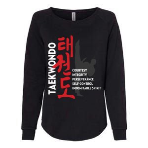 Taekwondo Tenets Martial Arts Graphic Tee Womens California Wash Sweatshirt