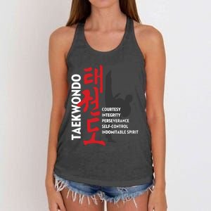 Taekwondo Tenets Martial Arts Graphic Tee Women's Knotted Racerback Tank