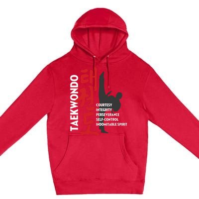 Taekwondo Tenets Martial Arts Graphic Tee Premium Pullover Hoodie